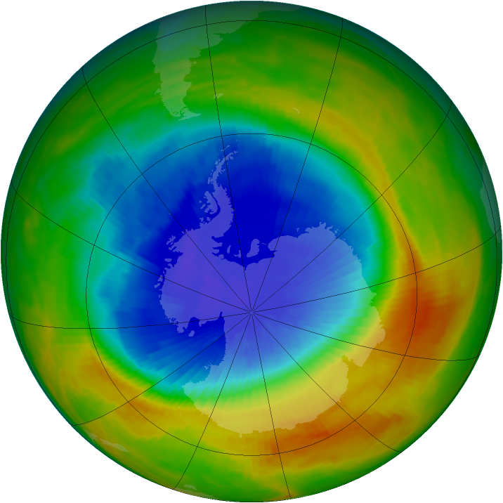 Antarctic ozone map for 27 October 1986